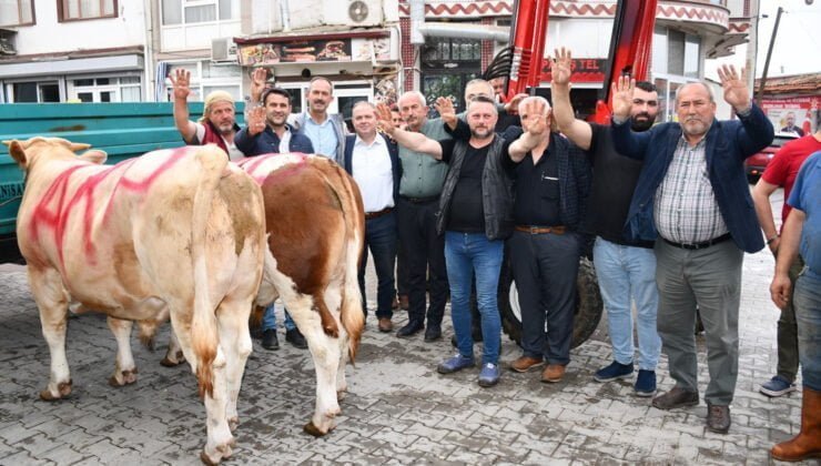 ERDOĞAN İÇİN HALİLBEYLİ’DE 6 KURBAN KESİLDİ